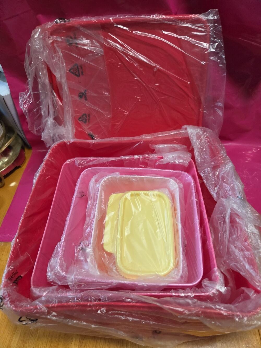 New ! Tupperware 5 Pc Keep Tabs Container Set Nest Easy Storage